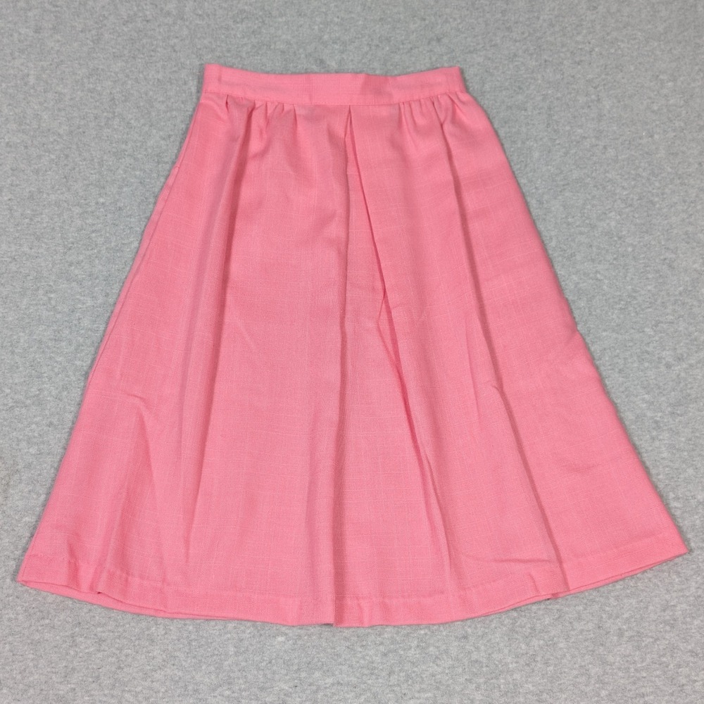 Vintage Girls Pleated Skirt Cardigan Jacket Set Size 10 Bright Pink New - Picture 9 of 13